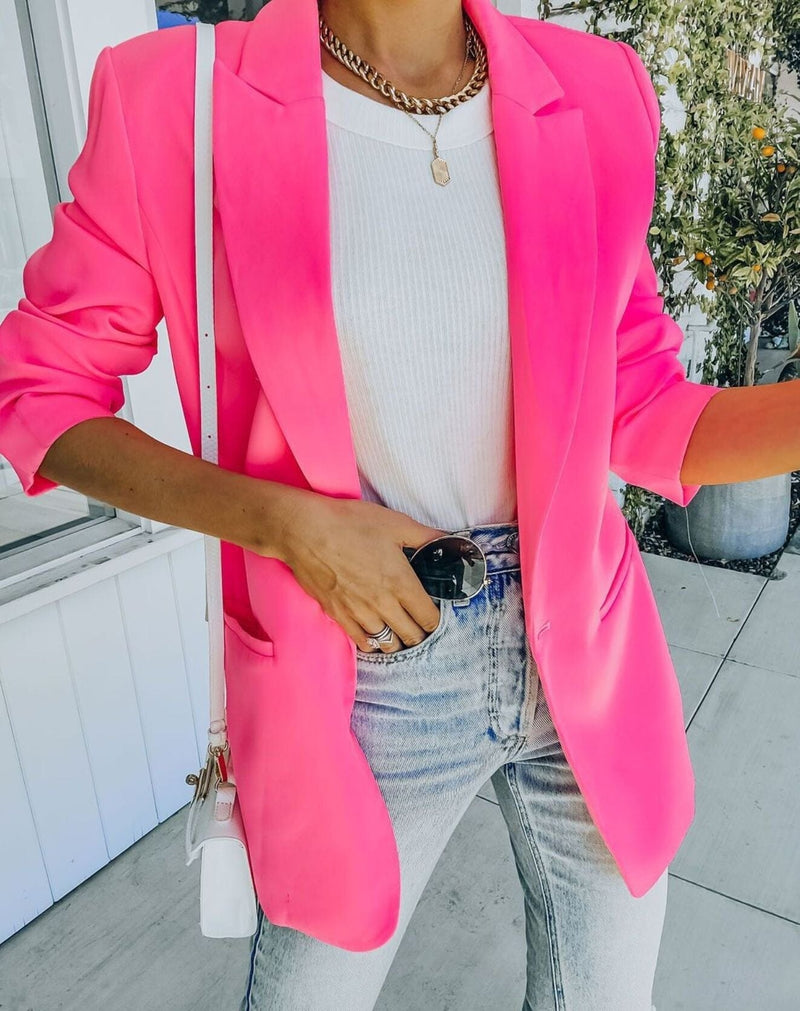 Blazer Casual Alongado Importe Go ROSA PINK PP 