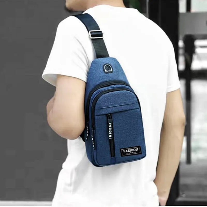 Bolso de pecho multifuncional para hombre, bandolera de tela Oxford, estilo coreano, informal, resistente al agua, tendencia de moda, novedad de 2023 Importe Go 