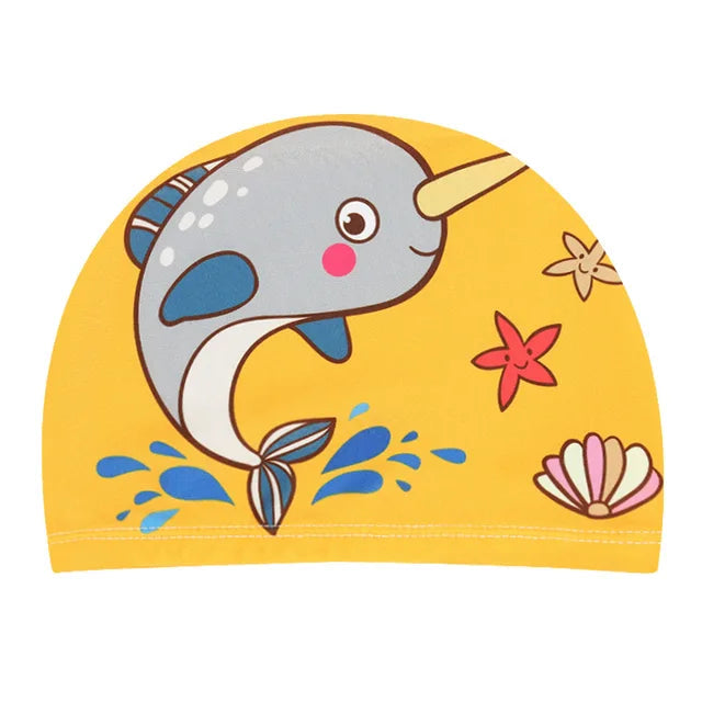 Boné de natação para crianças, tecido elástico, piscina, esporte aquático, proteger ouvidos, chapéus de banho para meninos e meninas, bonés para meninos Importe Go 04 