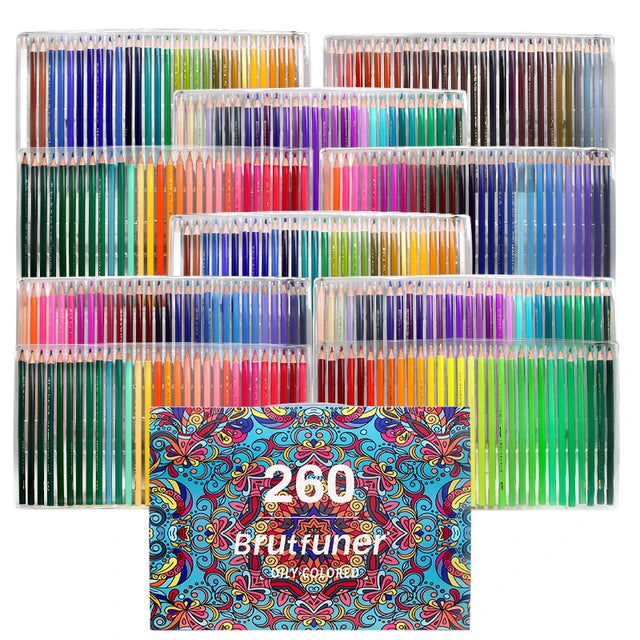 Brutfuner-Lápis Profissional de Madeira a Óleo, Lápis Aquarela Suave para Escola, Esboço para Desenho, Artigos de Arte, 48 Cores, 72 Cores, 120 Cores, 150 Cores, 160 Cores, 180 Cores Importe Go 