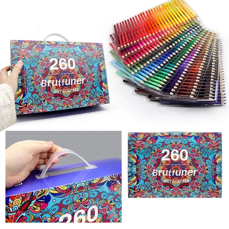 Brutfuner-Lápis Profissional de Madeira a Óleo, Lápis Aquarela Suave para Escola, Esboço para Desenho, Artigos de Arte, 48 Cores, 72 Cores, 120 Cores, 150 Cores, 160 Cores, 180 Cores Importe Go 