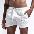 Calção de banho com secagem rápida masculina, respirável, cordão com bolsos, surfe, shorts de praia, verão Importe Go White S 