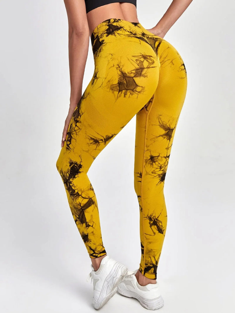 Calças de Yoga Push Up sem costura para mulheres, Tie Dye, Leggings esportivos, calças justas de fitness, leggings de treino, roupas de ginástica, 2023 Importe Go 