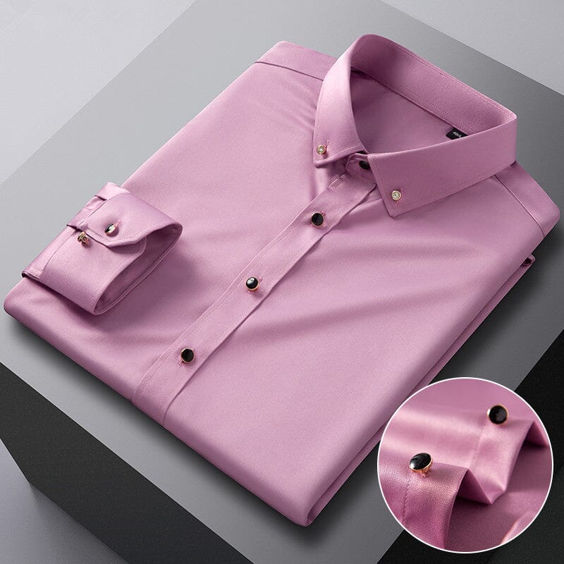 Camisa Social Masculina em Seda Gelo Camisa Social Masculina em Seda Gelo Importe Go Rosa P 