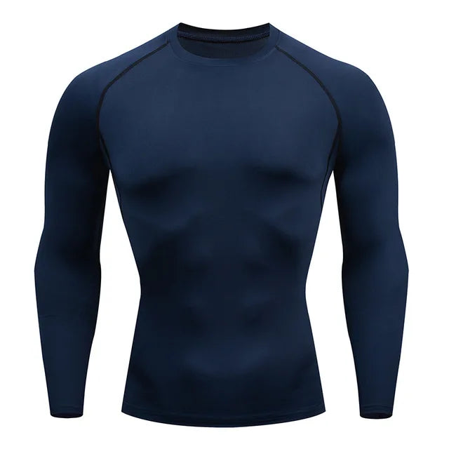 Camiseta de entrenamiento de manga larga para hombre, ropa deportiva para gimnasio, correr, al aire libre, primavera y otoño Importe Go Blue S 