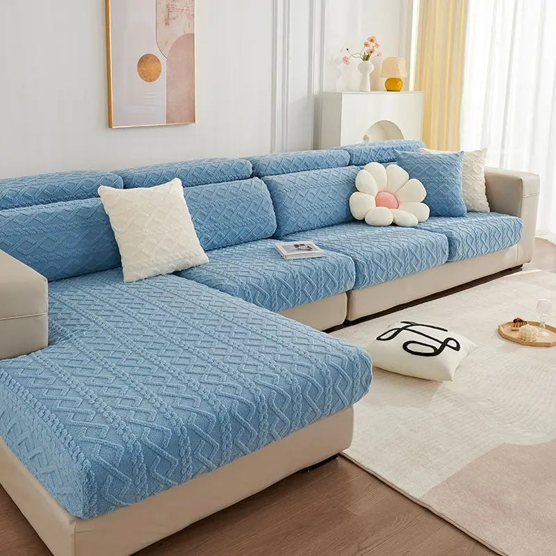 Capa SofáConfort - Edição Luxo Plush Casa > Sala de Estar > Sofás > Capas para Sofás Importe Go Azul Normal P 