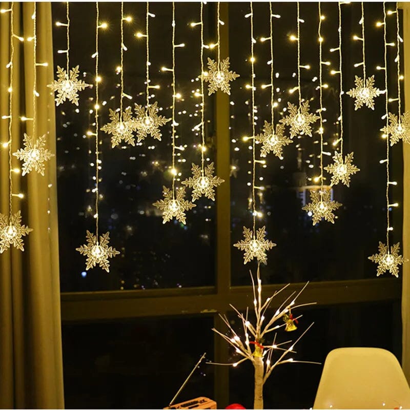 Cortina de Flocos de Neve LED - Decoração de Natal Importe Go 