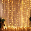 Cortina de Led com 300 Luzes e 8 Modos para Natal natal 4 Importe Go Amarelo - Quente 3 Metros - 300 Leds 