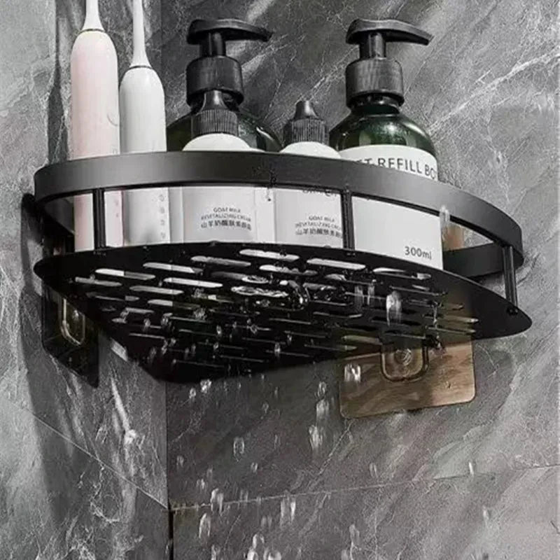 Estante de baño de aleación de aluminio para champú, organizador de almacenamiento de maquillaje, estante de ducha, accesorios de baño sin taladro, estante de esquina de pared Importe Go 