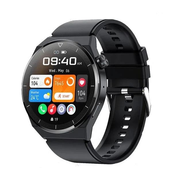 GT3 Pro Smartwatch para homens, tela HD, AMOLED, chamada Bluetooth, freqüência cardíaca, NFC, IP68 à prova d'água, Android, 390x390, 2024 Importe Go Silver steel 