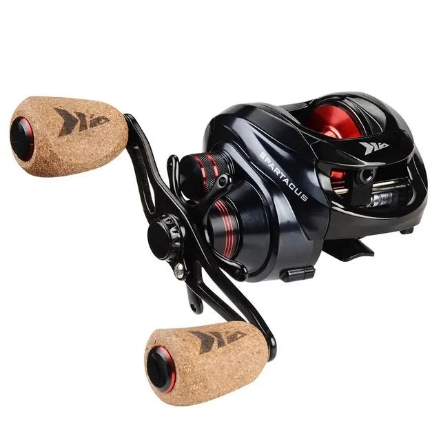 KastKing-Spartacus Além disso Baitcasting Carretel De Pesca, Sistema De Freio Duplo, Arrasto Máximo 8kg, 11 + 1 BBs, Alta Velocidade Importe Go Spartacus Plus left 