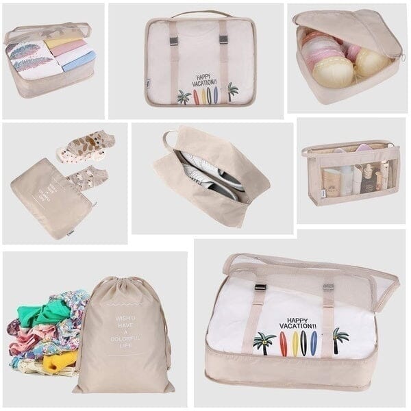 Kit de Bolsa Organizadora de Mala Para Viagem Kit de Bolsa Organizadora de Mala Para Viagem - Coleção Organização Importe Go 