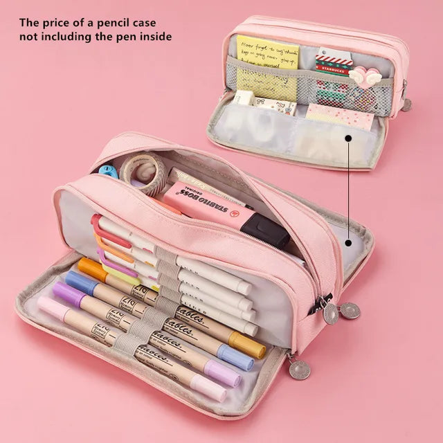 Large Capacity Pencil Case School Multifunction Pen Case Pencil Cases Bags Pencils Pouch Students Education Stationery Supplies Importe Go 