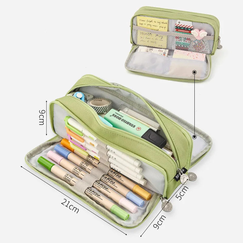 Large Capacity Pencil Case School Multifunction Pen Case Pencil Cases Bags Pencils Pouch Students Education Stationery Supplies Importe Go 