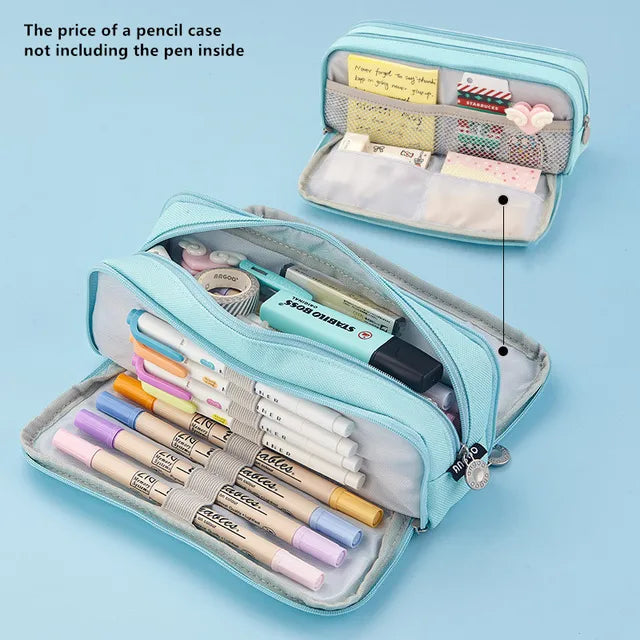 Large Capacity Pencil Case School Multifunction Pen Case Pencil Cases Bags Pencils Pouch Students Education Stationery Supplies Importe Go 