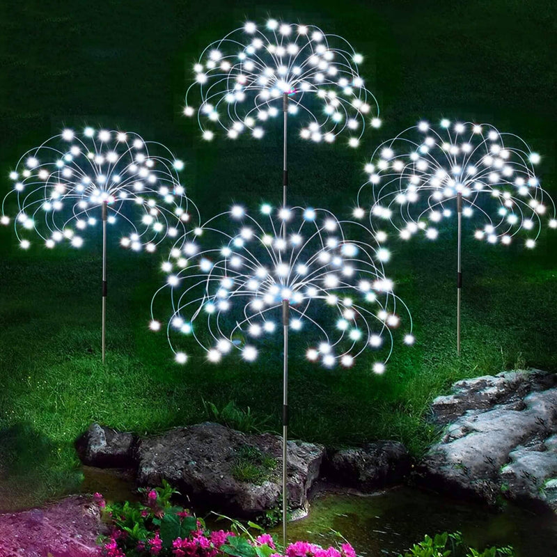 Led Solar - Fogos de Artifício - Decoração de Natal Iluminação Externa Importe Go Branco 