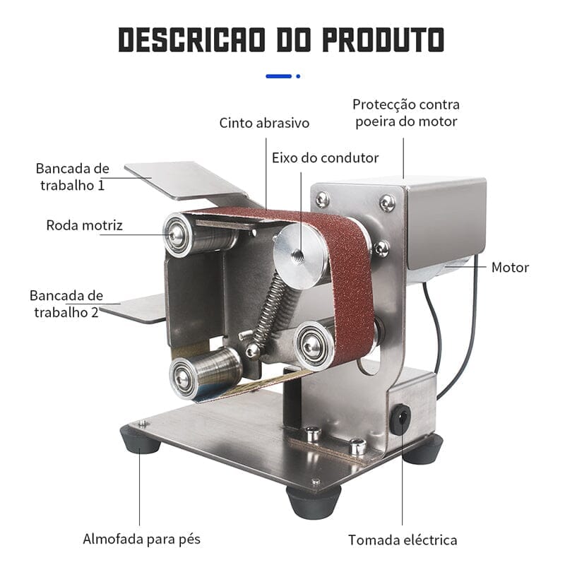 Lixadeira Elétrica Industrial 4 em 1 Turbo [ULTRA POTENTE] F16 Importe Go 