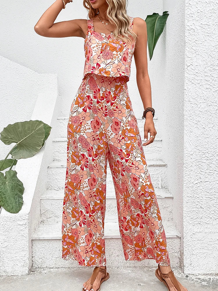 macacão perna da calça sexys feminino,macacao feminino longo elegante,macaquinho floral sem manga feminino verão macacões,roupas feminina 2024 Importe Go 