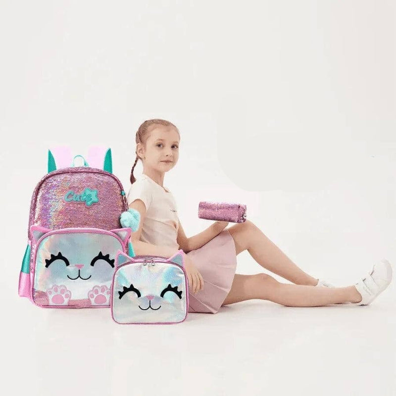 Mochila Infantil Para Meninas Super Shine Com Lantejoulas Importe Go 