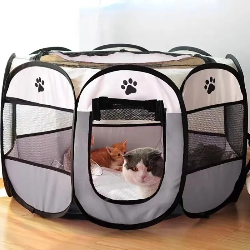 Recinto Plegable para Mascotas,Parque de Juegos Portátil para Mascotas,Adecuado para interiores o viajes, Octogonal Tienda de Campaña de Tela para Cachorros, Gatos Importe Go 