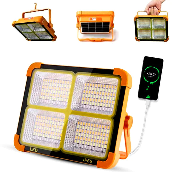 Refletor Led Solar Impermeavel com Powerbank Embutido Refletor Led Solar Impermeavel com Powerbank Embutido Importe Go 