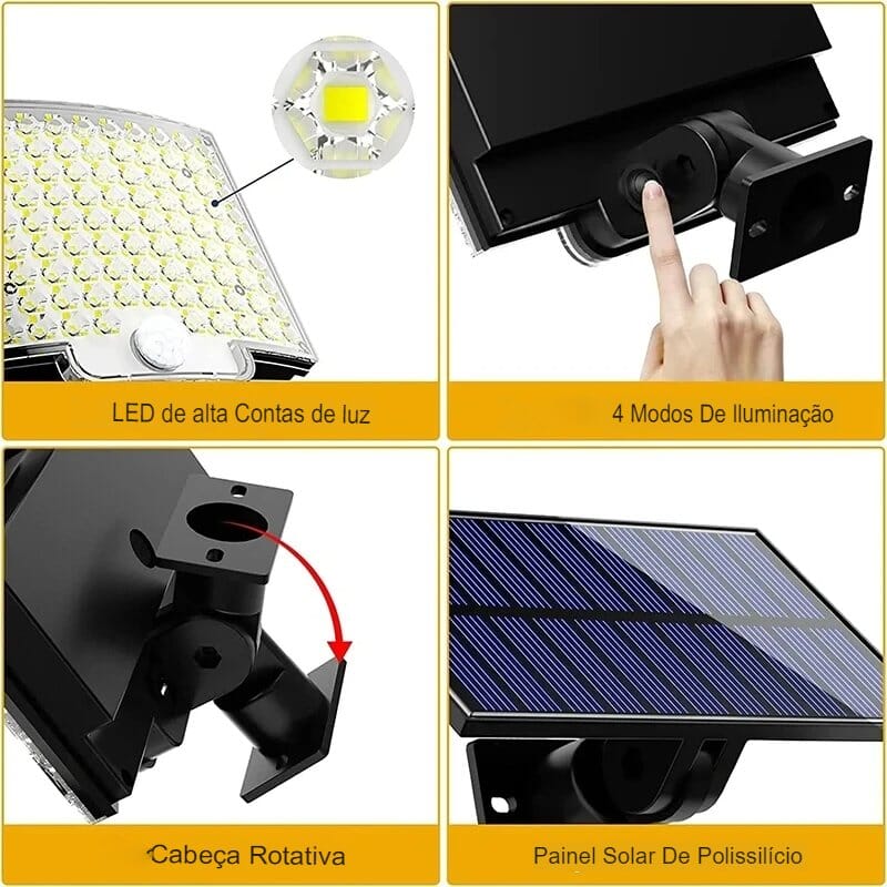 Refletor Solar com Sensor de Movimento a Prova d' Água Refletor Solar com Sensor de Movimento a Prova d' Água Importe Go 