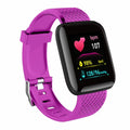 Relógio Inteligente Multifuncional para Homens e Mulheres, Smartwatch Esportivo com Controle de Música, Calorias de Passo, Relógio Despertador 116Plus, Message Remind, D13 Importe Go ROXO 