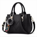 Sacos De Mensageiro De Couro Bordado Para Mulheres, Bolsas Femininas, Hair Ball Hand Bag Importe Go black 23X14X19cm 