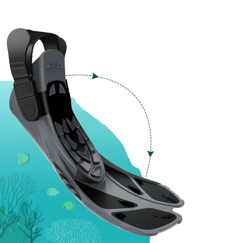 Silicone Scuba Diving Shoes, Snorkel Fins, Fivelas Ajustáveis, Nadadeiras De Natação, Silicone Curto, Salto Aberto, Tamanho De Viagem, Homens e Mulheres Adultos Importe Go 