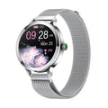 Smartwatch NX7 impermeável para mulheres, relógio inteligente feminino, tela AMOLED 1.1 ", relógio de pulso digital, relógios de pulso, pulseira Smartband Importe Go Silver 