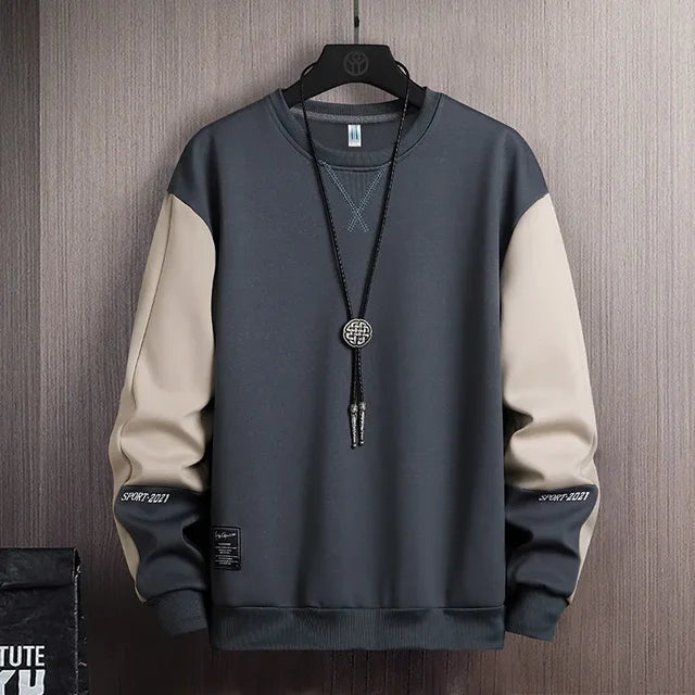 Sudadera con capucha informal para hombre, ropa de calle Harajuku, Jersey holgado de manga larga con cuello redondo, estilo Hip Hop, otoño Importe Go 6177Grey M 