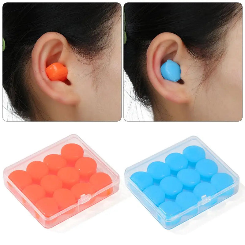 Tampões De Silicone Macio, Tampões De Ouvido Anti-Ruído, Earbud Impermeável, Redução De Ruído, Proteção Auditiva, À Prova De Som, Natação, Reusab, 6 Pares Importe Go 