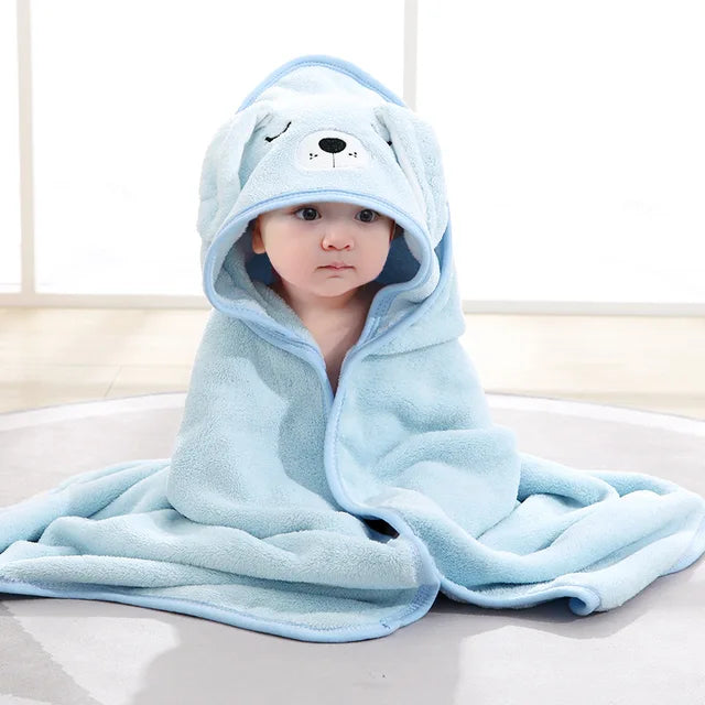 Toalha de banho quente do bebê recém-nascido, Swaddle dos desenhos animados, roupão infantil, cobertor de dormir, envoltório para meninos e meninas recém-nascidos Importe Go Blue puppy 