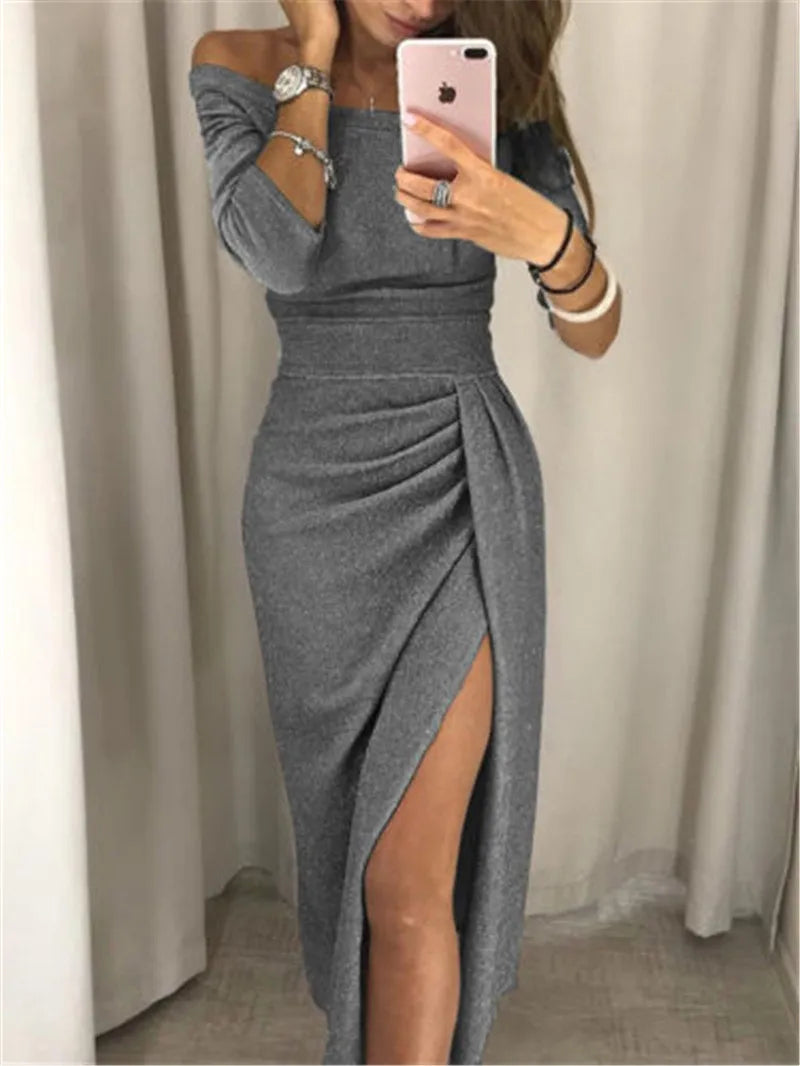 Vestido Feminino Brilhante Noite Importe Go GRAY S 