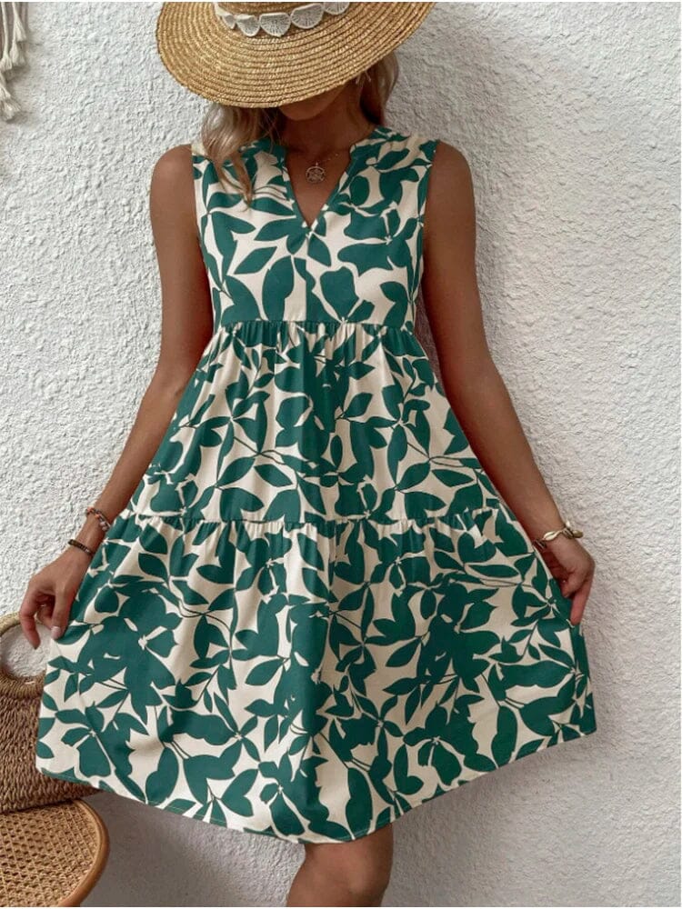 Vestido Feminino De Verão - Letícia + Colar Folheado a ouro de BRINDE Importe Go Verde P 