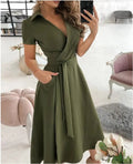 Vestido Feminino Midi Casual Essence Vestido Feminino Midi Casual Essence Importe Go Verde P 