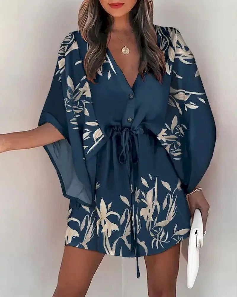 Vestido Kimono Acinturado Patrícia + Brinde Exclusivo Vestido Kimono Acinturado Patricia Importe Go Estampa 2 P 