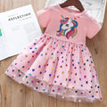 Vestidos unicórnio para meninas, traje infantil de lantejoulas, vestido princesa, roupas diárias infantis, monocromático Importe Go F16451P 2T 