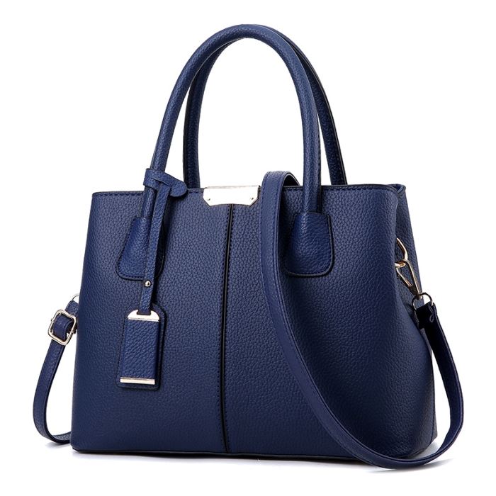 Bolsa Feminina de Ombro em Couro - LuxeShoulder Bolsa Feminina de Ombro em Couro - LuxeShoulder Importe Go Azul 