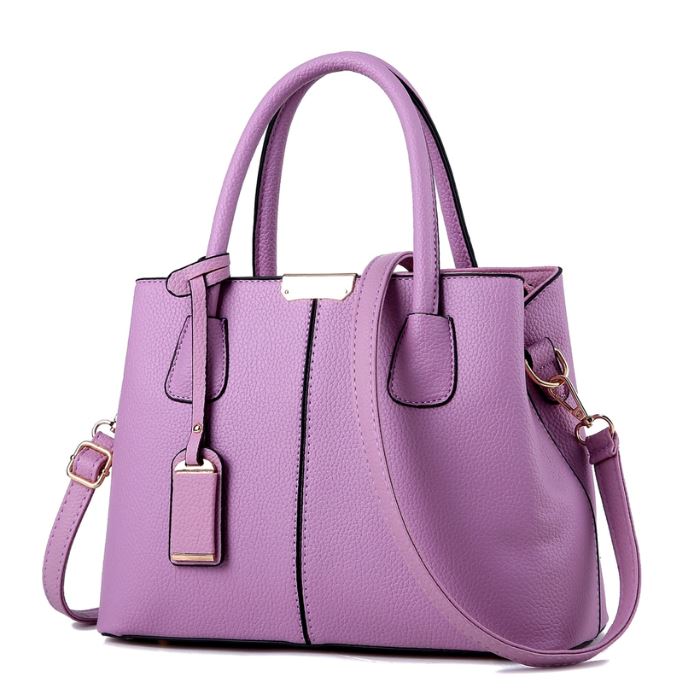 Bolsa Feminina de Ombro em Couro - LuxeShoulder Bolsa Feminina de Ombro em Couro - LuxeShoulder Importe Go Lilás 