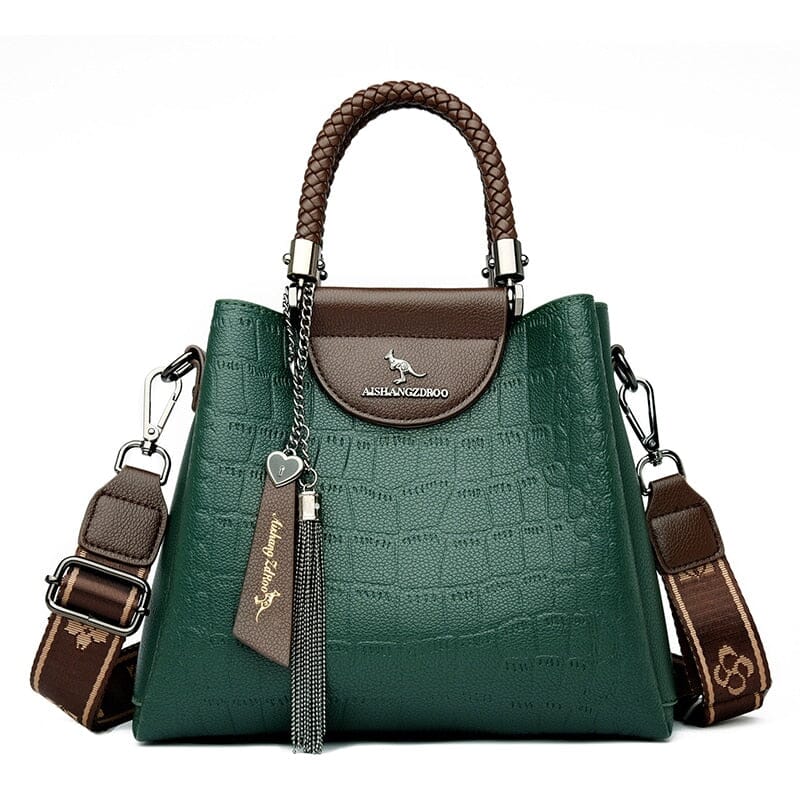 Bolsa Feminina em Couro Charlotte bolsa022 Importe Go Verde 