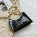 Bolsa Feminina Retro Estilo Crocodilo bolsa017 Importe Go Preto 