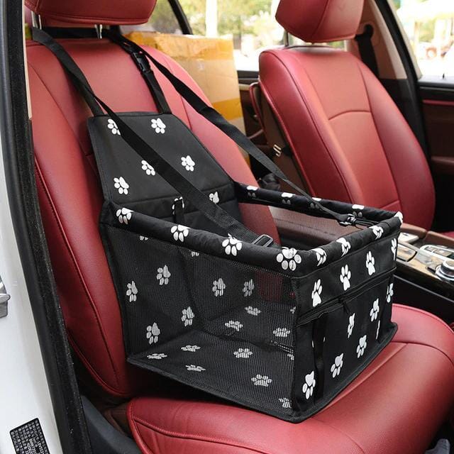 Cadeirinha Pet Para Carro - Pet Seat Descarte teste Importe Go Preto e Patas 