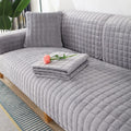 Capa de Sofá Peluciada (Kit Completo) sofa 006 Importe Go Cinza Claro Sofá 2 Lugares 