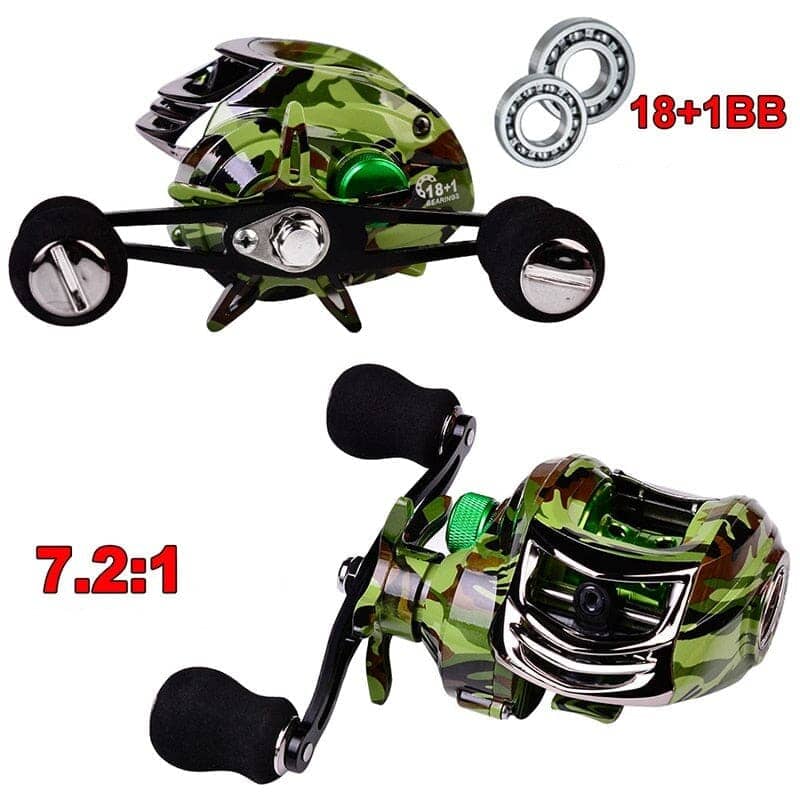 Carretilha de Pesca Pro 18+1 10Kg Drag Camuflada CARRETILHAS Importe Go 