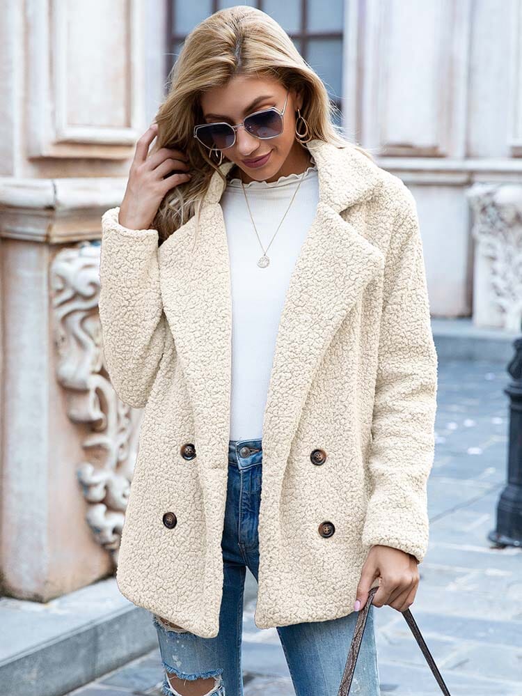 Casaco Feminino de Inverno Roma - Edição de Luxo Casaco Teddy - feminina Importe Go Branco P 