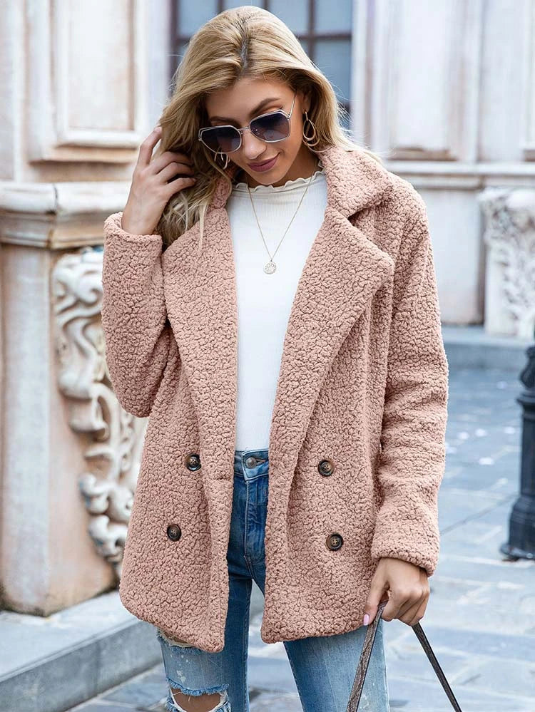 Casaco Feminino de Inverno Roma - Edição de Luxo Casaco Teddy - feminina Importe Go Rosa P 