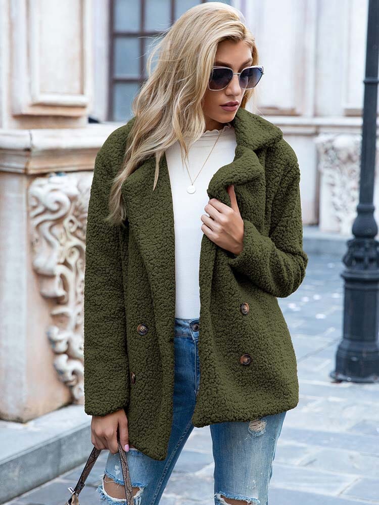 Casaco Feminino de Inverno Roma - Edição de Luxo Casaco Teddy - feminina Importe Go Verde P 