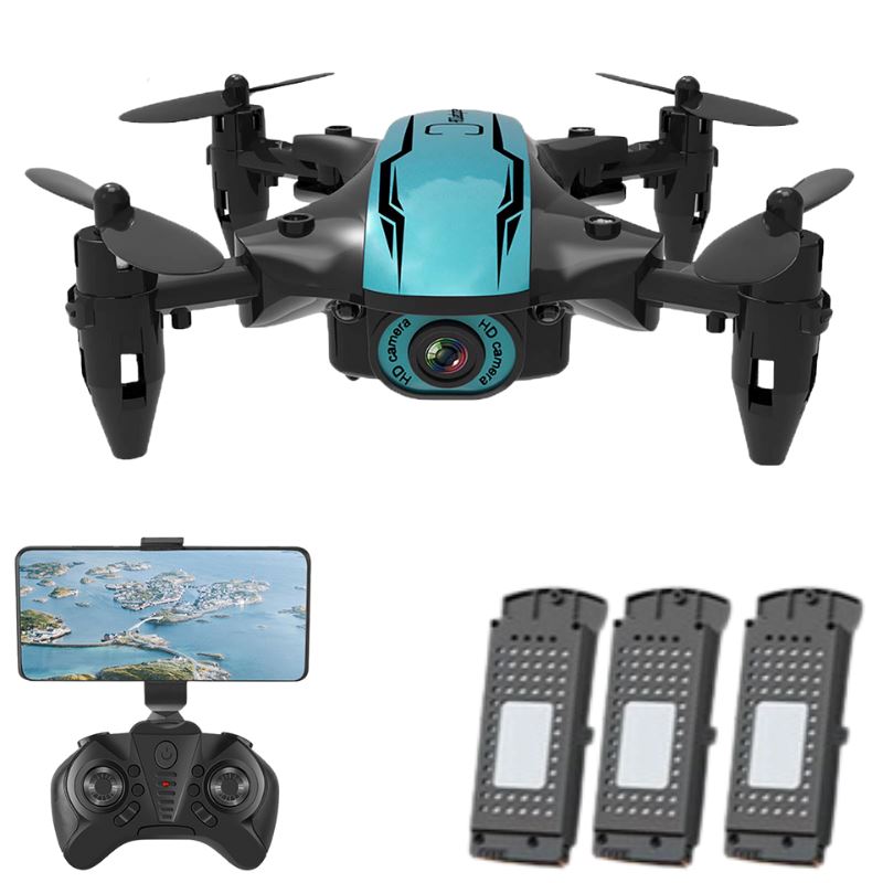 Drone Com Câmera 4K FullHD Wifi Dobrável / ZangãoCS P10-9 Importe Go 3 Baterias de Lítio 