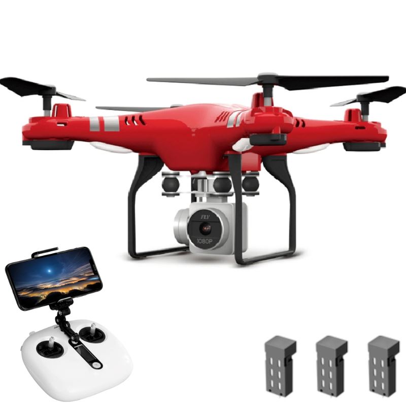 Drone Profissional Oregon com Câmera 4K FullHD GPS Wifi TB-1 Importe Go Vermelho 3 Baterias 